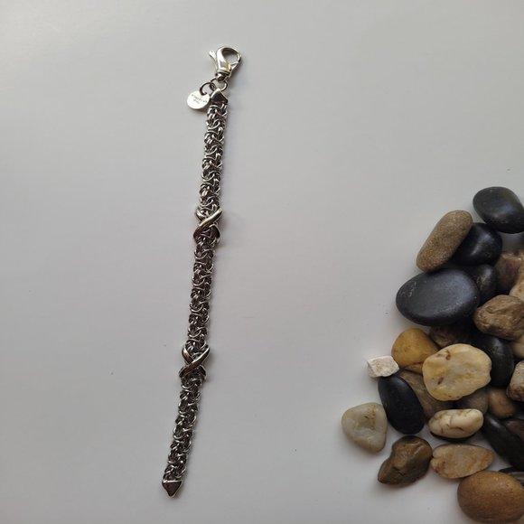 ROMANZA ITALY interwoven "X" Station Bracelet - Picture 9 of 11